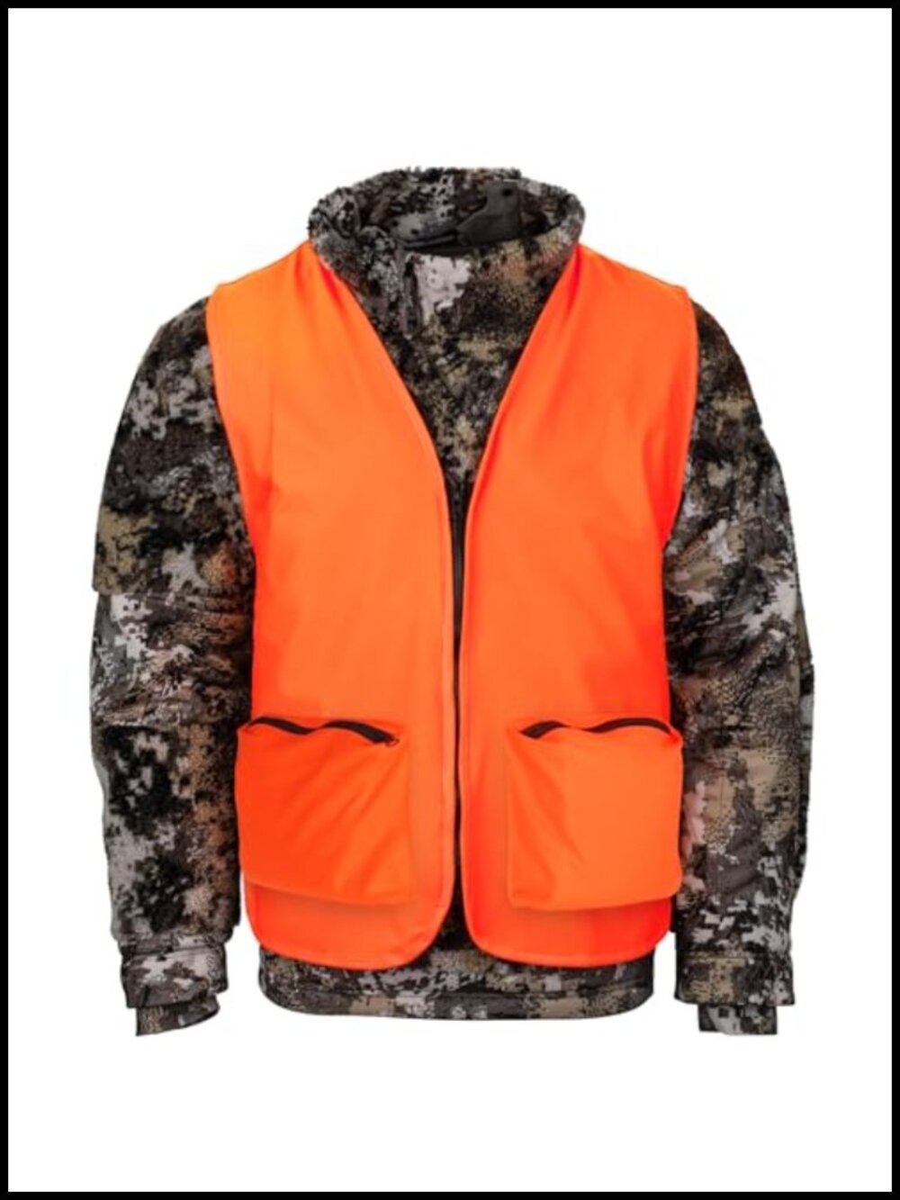 Waterproof Blaze Orange Hunting Vest with Pockets Hi-Vis Safety